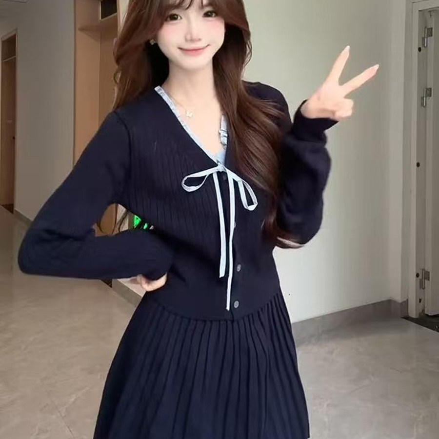 秋冬装搭配一整套高级感独特漂亮超好看小香风毛衣裙子两件套装女,女装/女士精品,时尚套装,淘宝优惠券,粉丝福利购,淘宝优惠卷