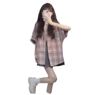 夏季奶甜系穿搭小个子俏皮活泼减龄学院风高级感衬衫短裙两件套装