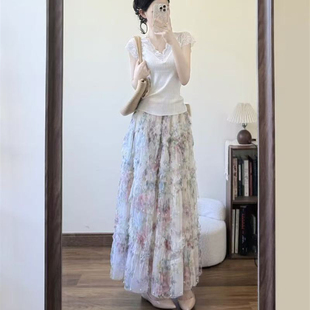 夏季 女 穿搭一整套高级感轻熟御姐气质女神范独特绝美上衣裙子套装