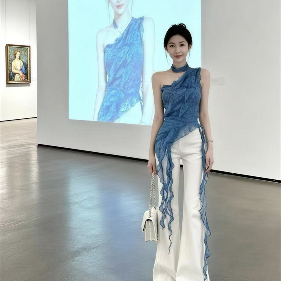 夏季御姐轻熟绝美纯欲风高级感chic别致巨好看上衣裤子两件套装女