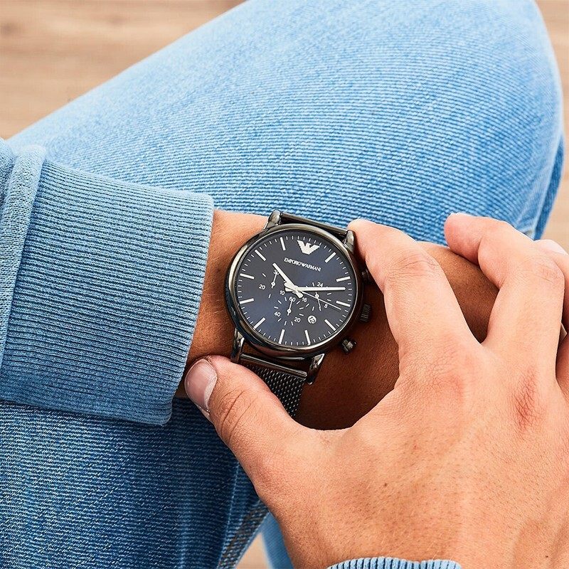 armani阿玛尼手表男休闲商务时尚石英男表欧美复古钢带男表ar1979