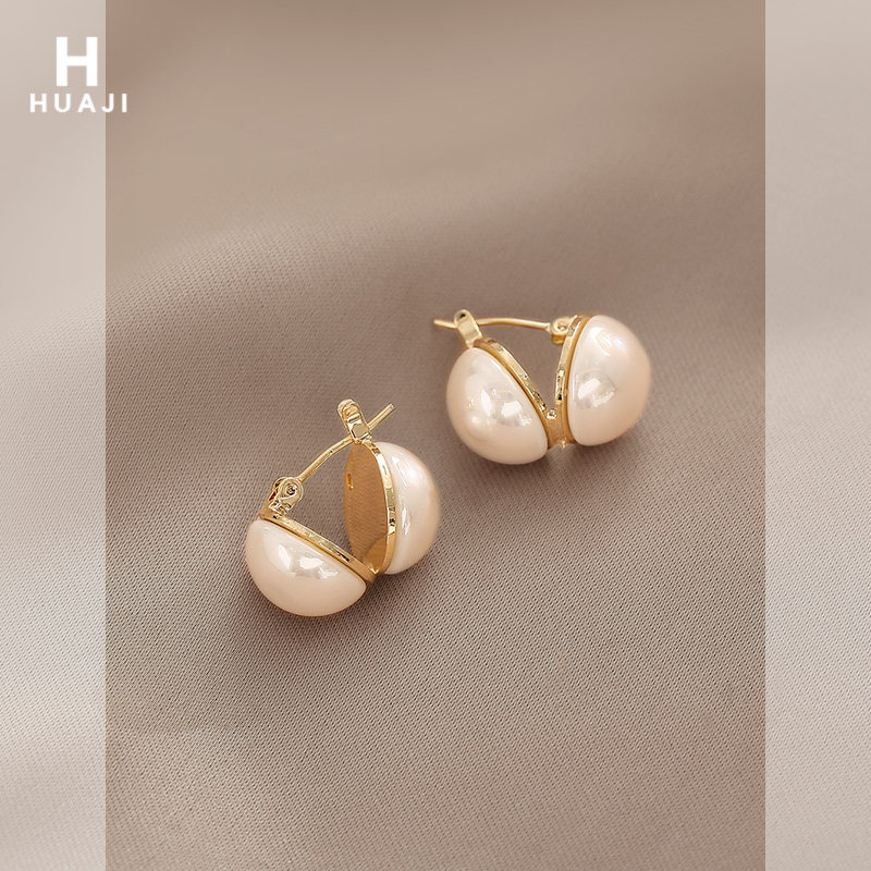 花迹网红球球耳环韩国东大门新款耳饰时尚百搭简约珍珠耳钉女