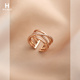 花迹小众戒指女镂空多层个性 食指戒开口可调节网红轻奢交叉指环潮