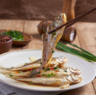 至鲜吕四精品黄鱼自然深海新鲜水产冷冻黄花鱼速冻海鲜380g/5条*3