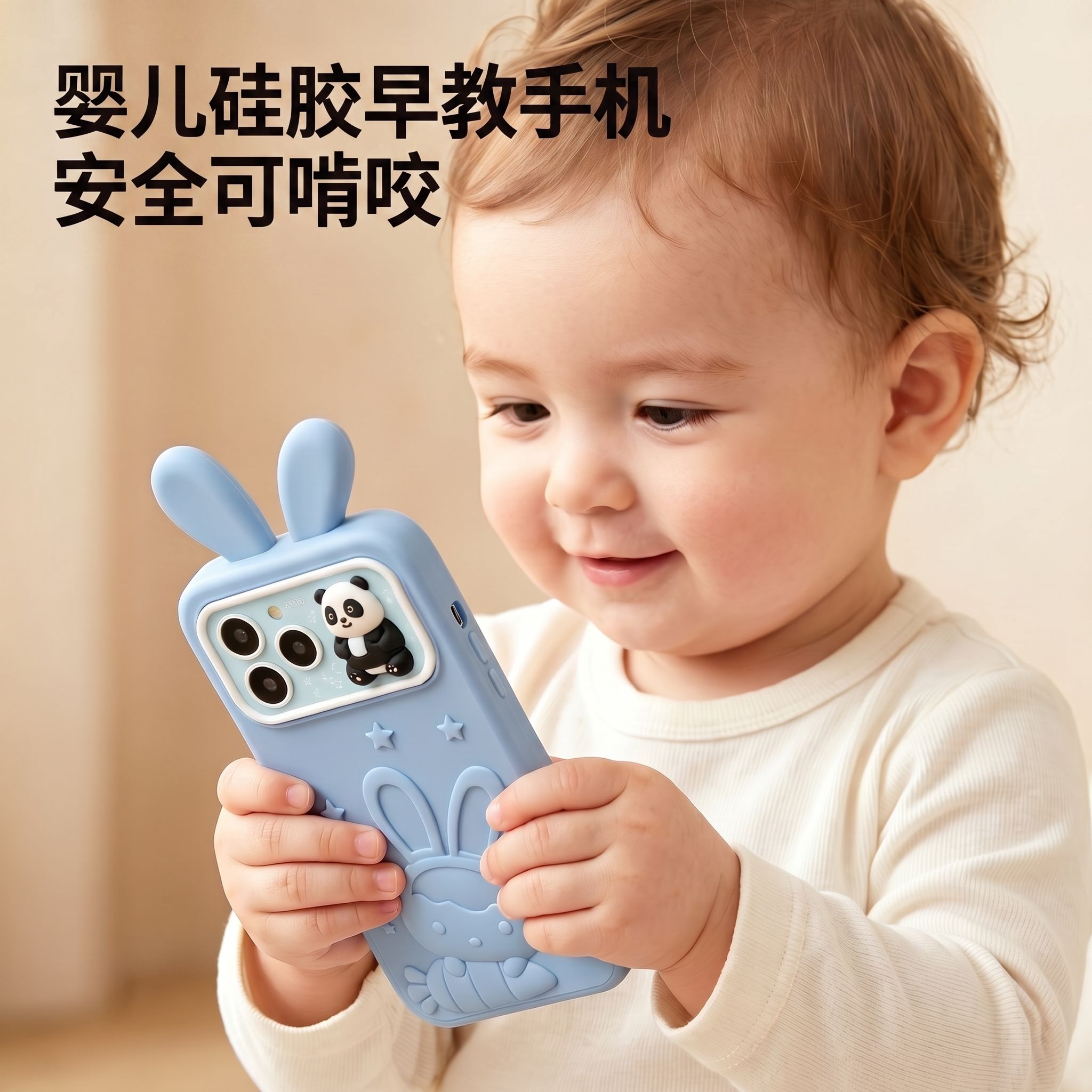 儿童早教仿真手机硅胶可啃婴幼儿图片