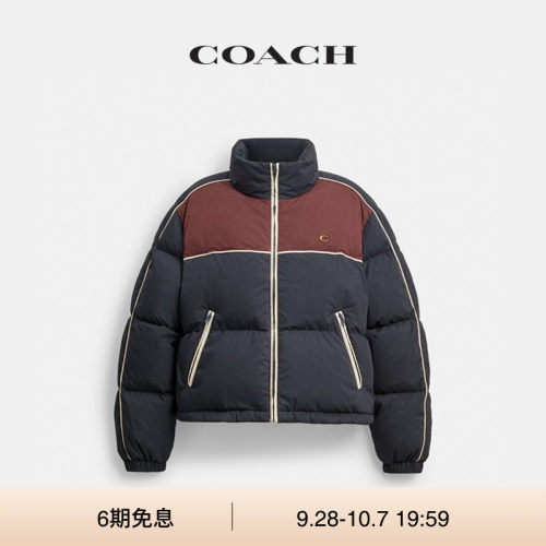 【新款】COACH/蔻驰女士运动风HERITAGE羽绒服休闲外套高级感上衣