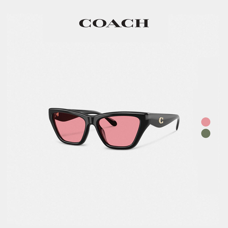 COACH/蔻驰女士C字饰件猫眼框太阳眼镜