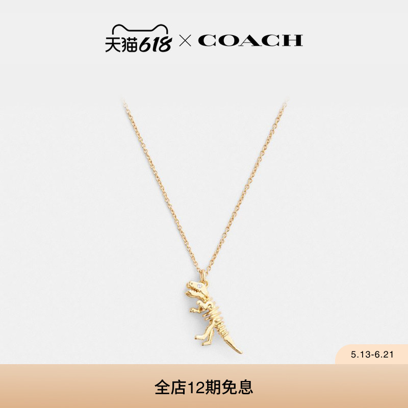 COACH/蔻驰女士SKELETAL REXY和吊坠项链气质高级精致