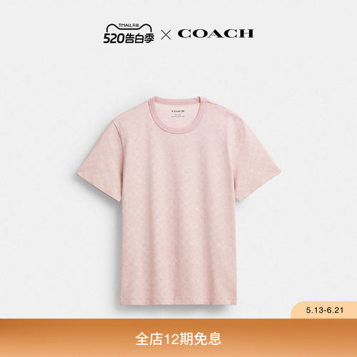 COACH/蔻驰女士棉质老花NEW YORK印花T恤短袖上衣高级感