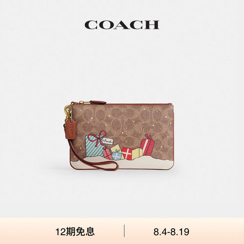 【新款】COACH/蔻驰女士HOLIDAY GIFTS装饰ESSENTIAL小号老花腕包