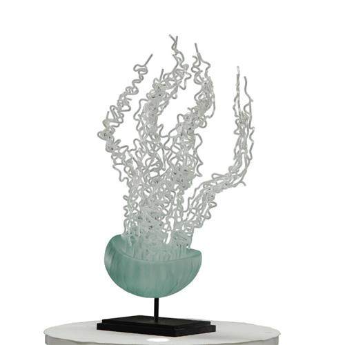 酒店前台八爪鱼创意摆件透明树脂软装饰品售楼部大堂玄关工艺品