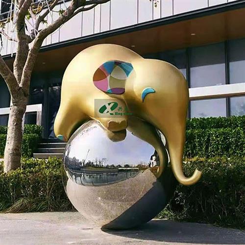 玻璃钢屋顶大象美陈装饰雕塑IP商业引流打卡互动DP