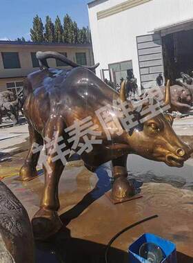 定制大型铜牛景观雕塑开荒牛耕牛广场铸铜动物黄铜牛雕塑