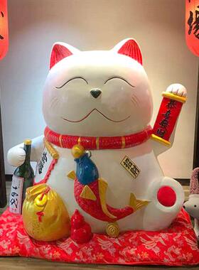 大型招财猫雕塑商场网红店门口迎宾创意摆件卡通玻璃钢吉祥物定制