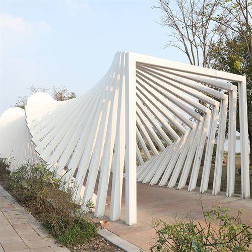 制作不锈钢廊架雕塑户外大型钢结构园林景观廊架不锈钢景观亭雕塑