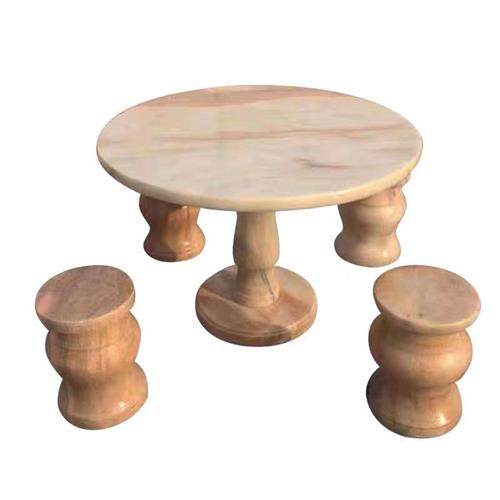 石桌石凳庭院户外桌椅大理石园林公园阳台休闲圆桌家用实用景观