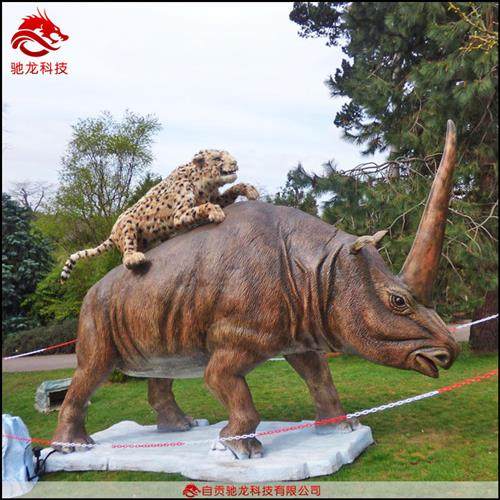 仿真古生物复原模型大型铲齿象机械电动动物雕塑定制动态机模装置