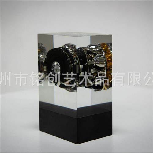 铂晶透明树脂接合玻璃钢艺术工艺品雕塑摆件酒店新中式家具装饰品