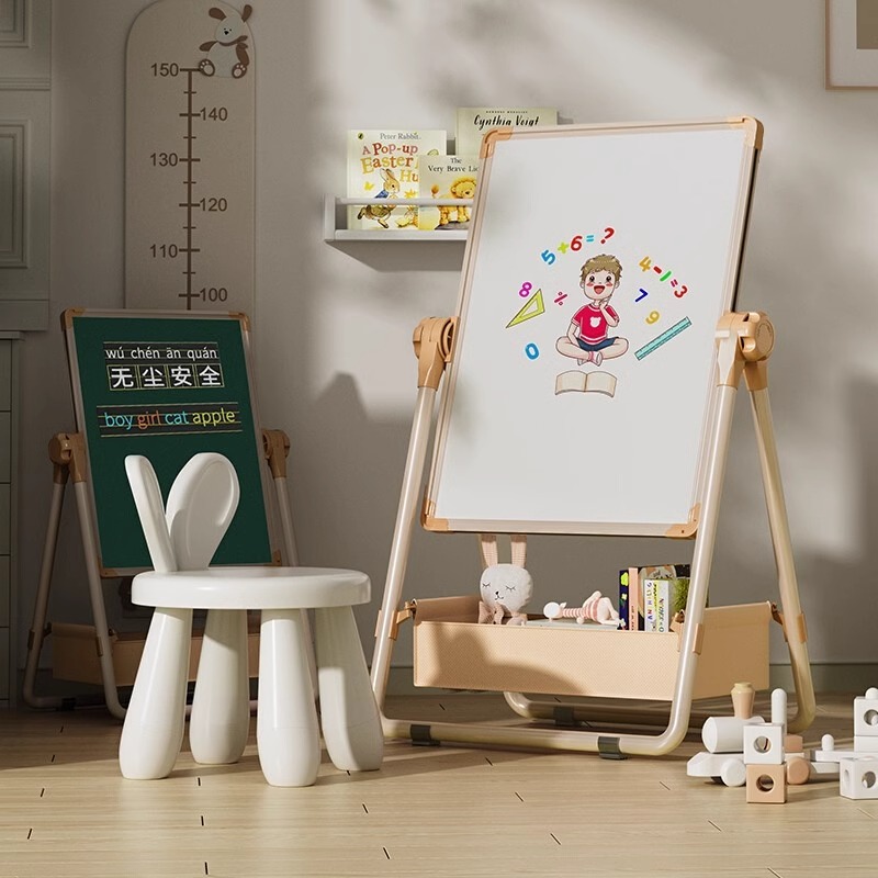 日本进口优选画板儿童家用双面磁性支架式小黑板涂色绘画写字板