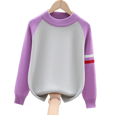 女童秋冬新款纯棉保暖套头毛衣