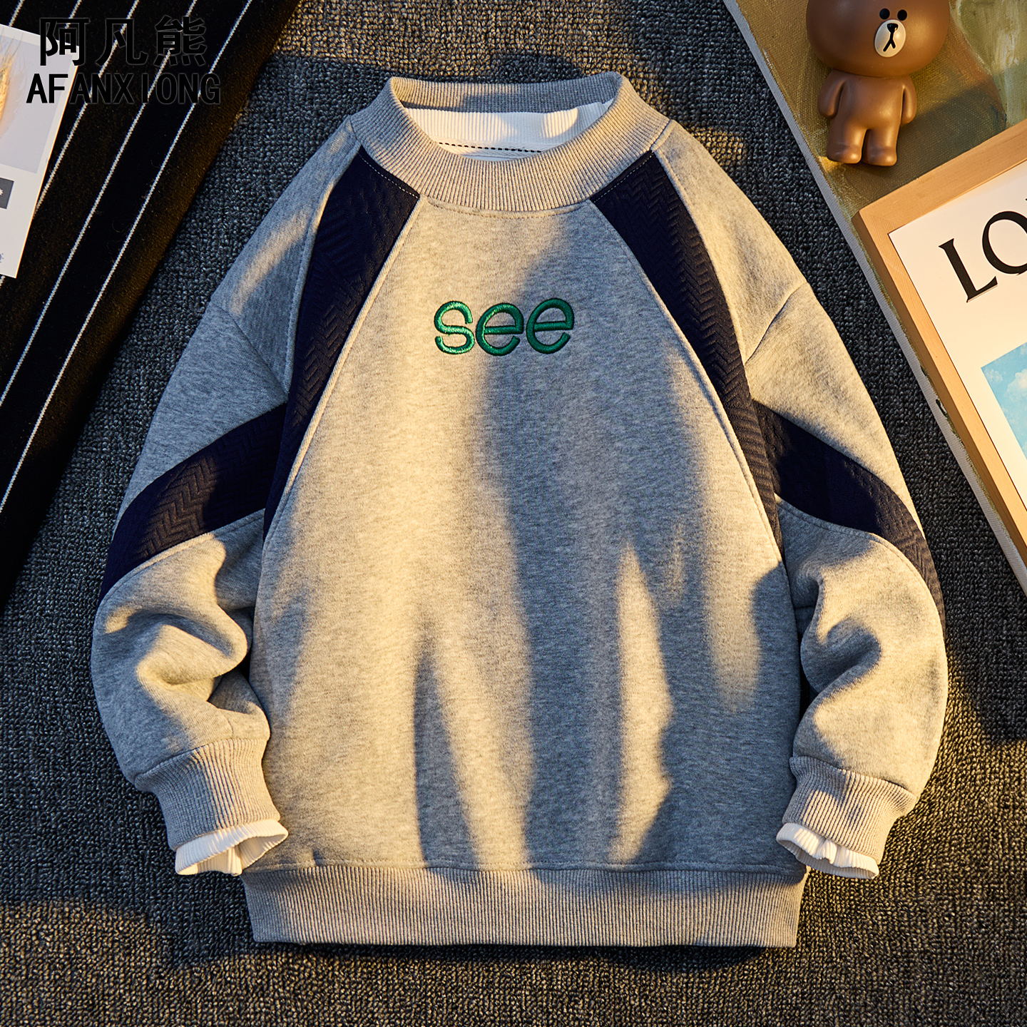 男童2025新款卫衣秋冬季一体绒潮