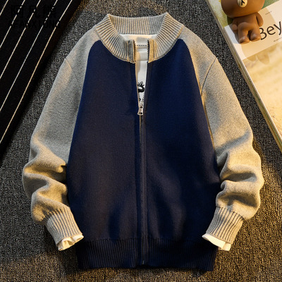 男童春秋款纯棉2024新款毛衣外套