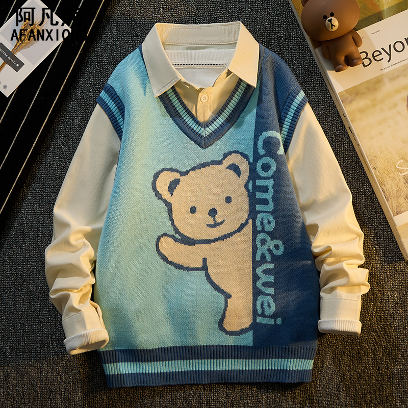 休闲春秋男童纯棉2025新款毛衣