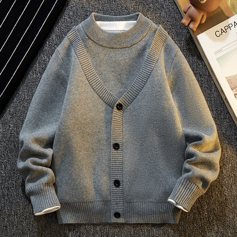 男童2022新款假开衫两件套