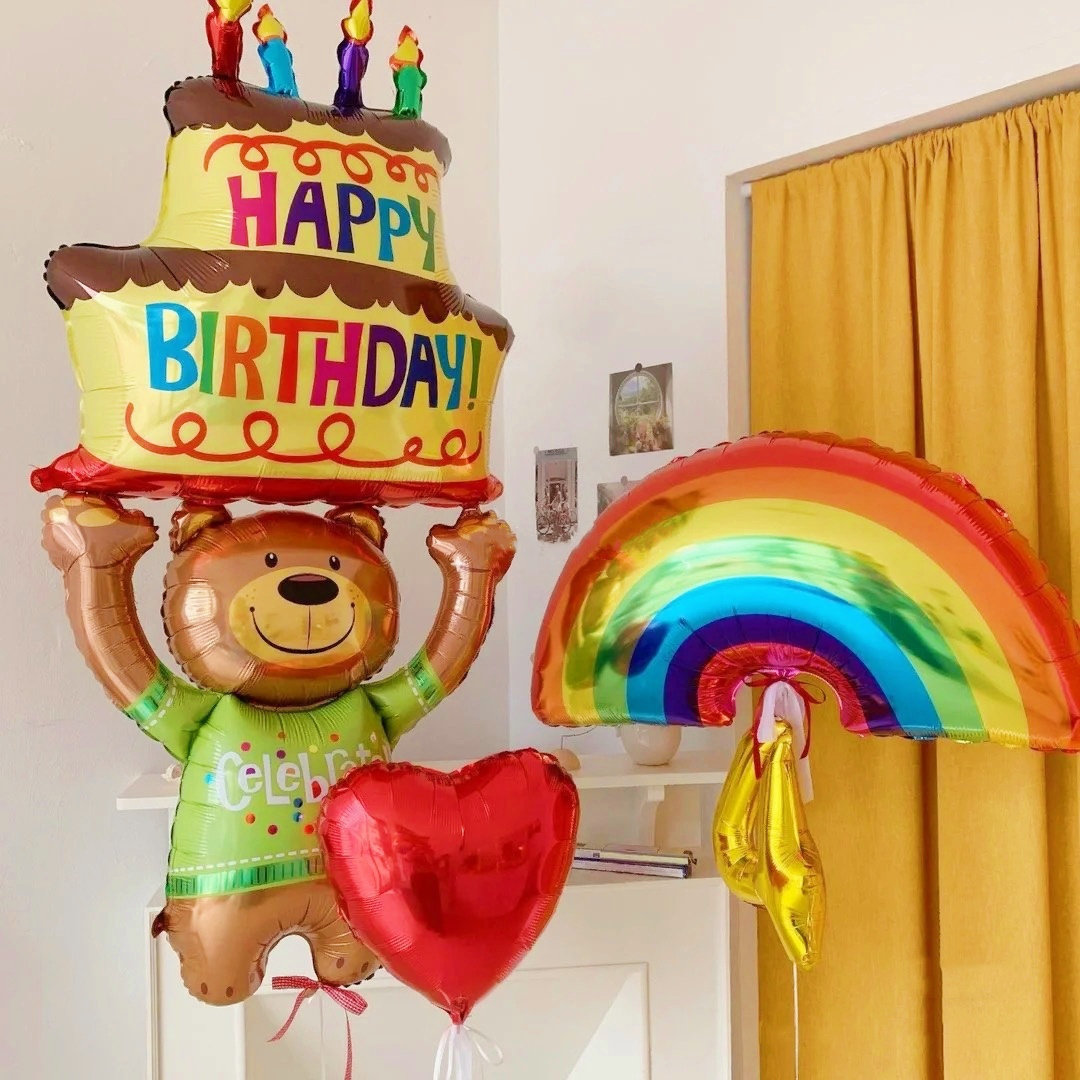 韩国ins小熊托举蛋糕生日卡通铝膜气球儿童生日派对布置拍照道具,节庆用品/礼品,气球,淘宝优惠券,粉丝福利购,淘宝优惠卷