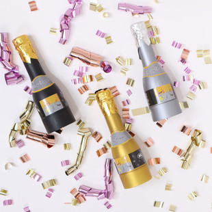 香槟造型小礼花礼炮生日婚礼派对手持礼花纸屑彩带喷花筒氛围道具