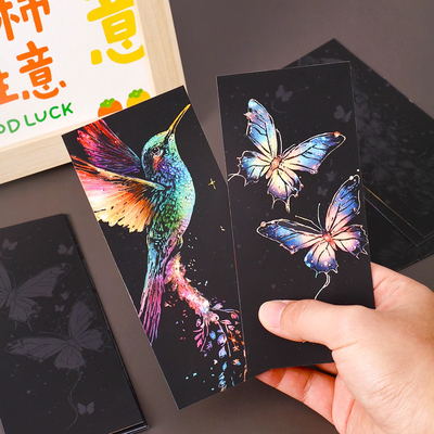 故宫夜景炫彩刮画便签儿童手工diy填涂色鸦刮刮画动物本玩具礼物