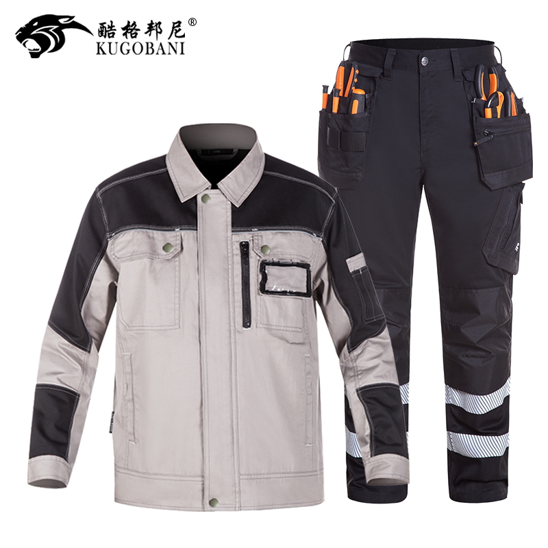 工作服男纯棉套装耐磨防烫电工