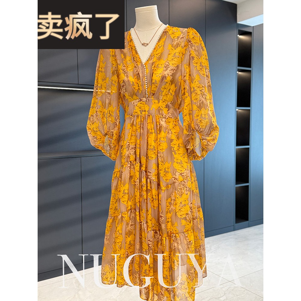 时尚休闲妈妈服雪纺连衣裙夏季女式短袖新款百搭中年宽松裙