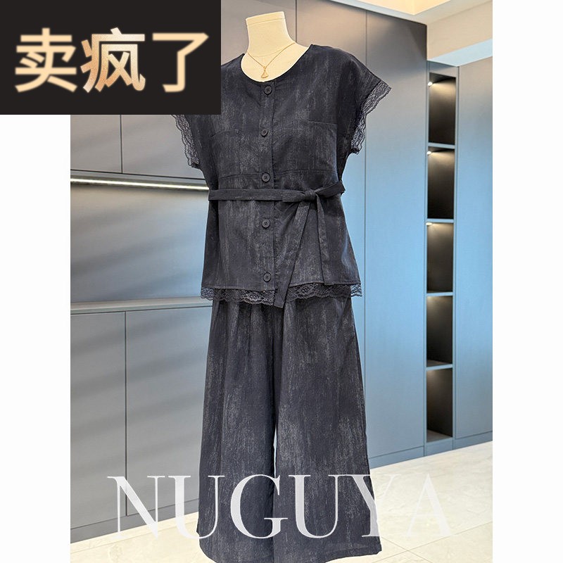 时尚流行年轻妈妈装套装女短袖夏装新款气质百搭中老年裤子两件套