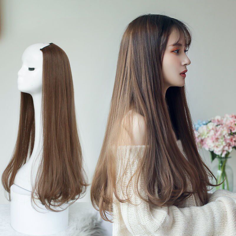 假发女长发 内扣修脸u型中长发无痕一片式逼真自然长卷发接发片