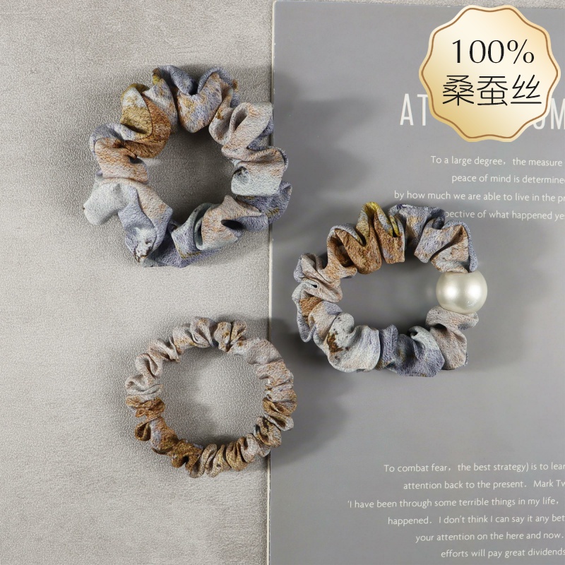 大肠发圈真丝桑蚕丝发饰