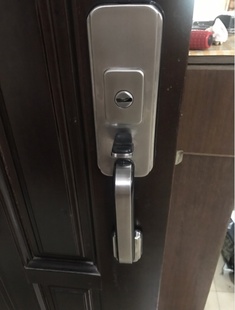 老式门锁不锈钢老式防盗门天地按压门把手铝合金大门锁面板双活