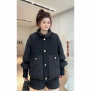 粗花呢小香拼接棉服外套气质百搭H624H18352 胖佳佳 黑金游戏