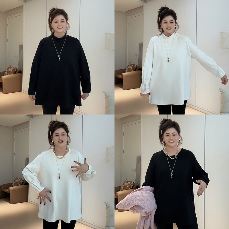 【胖佳佳】果冻元气T 加绒打底衫冬季加厚百搭休闲上衣H624Z20237