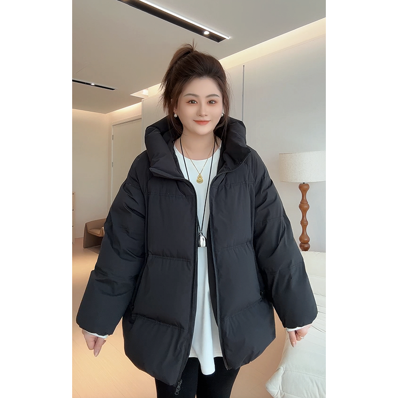 【胖佳佳】低调奢华 高货连帽羽绒服秋冬时尚气质外套H624R18531