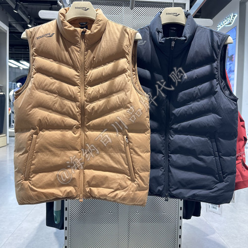 Saucony索康尼男26春防风保暖运动鹅绒半高领羽绒马甲SA2269DV21L