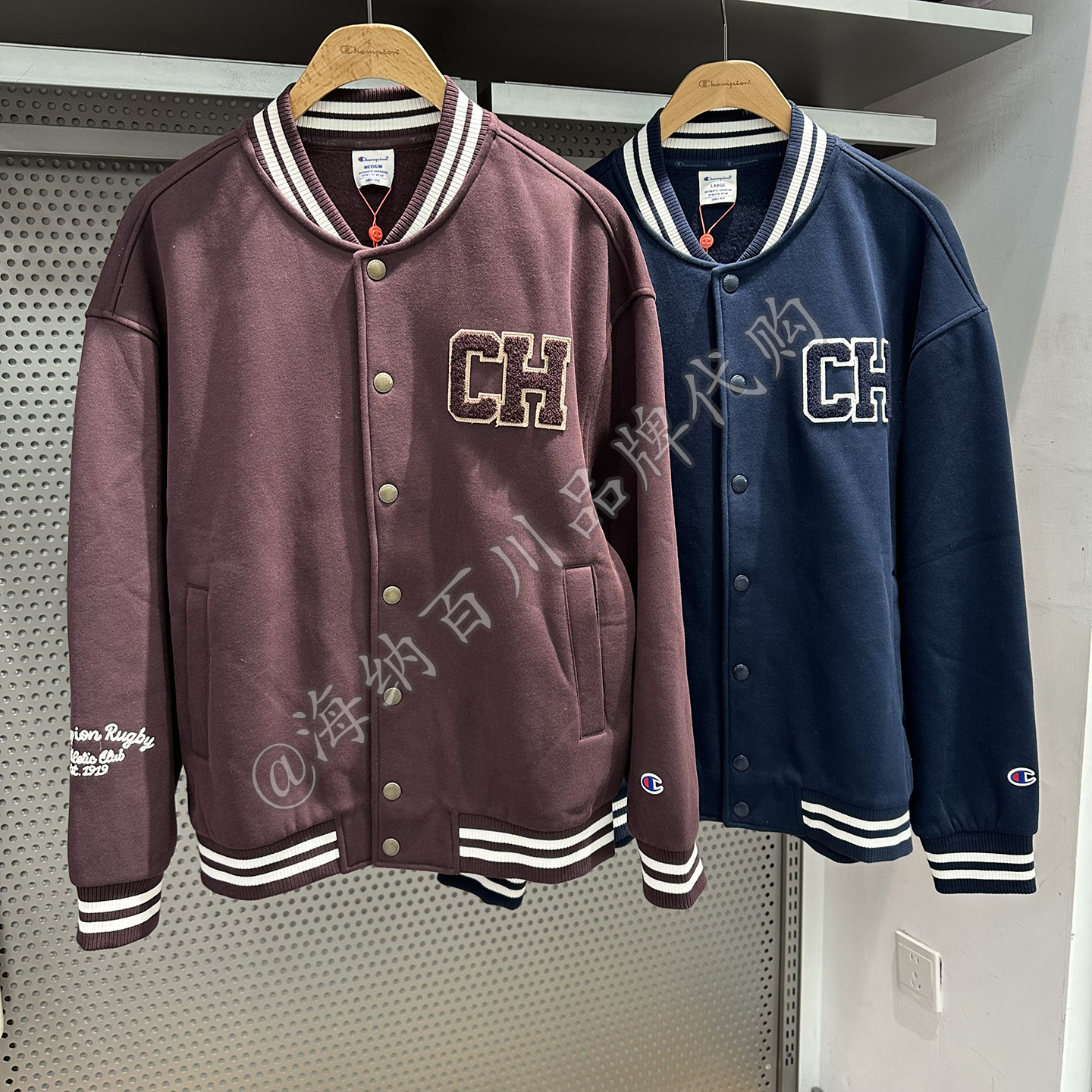 Champion冠军 专柜正品 2026冬季刺绣加绒男女棒球服U6DOTSU134