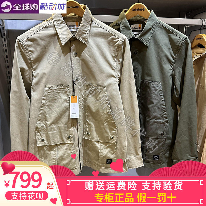 Timberland添柏岚2024新春款男子商务休闲外套户外防风衬衫A5U5U