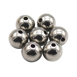 带孔304不锈钢球2*10mm 实心打孔圆球 DIY牛顿摆球机器人眼睛配件