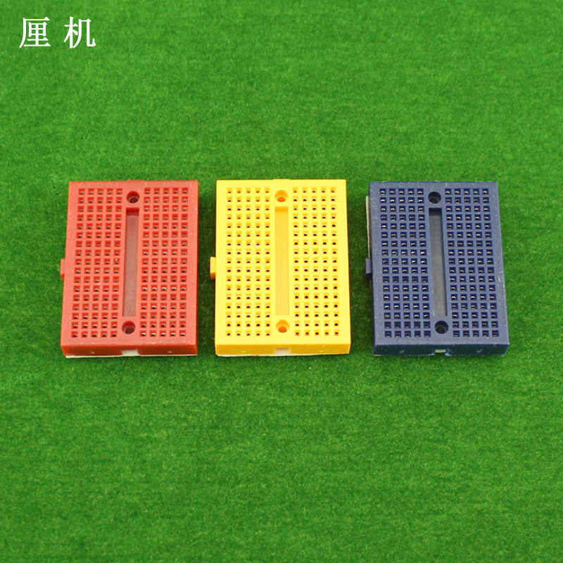 彩色迷你面包板 科学实验电路板洞洞板diy电子插接板材料 可拼接
