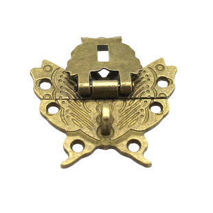 复古蝴蝶锁扣 木板木箱柜子上锁配件老式箱门锁DIY手工制作用材料