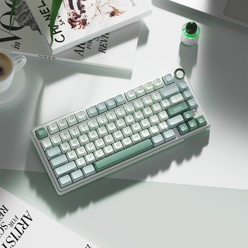 RK R75客制化机械键盘RGB无线蓝牙三模GASKET结构全键热插拔81键