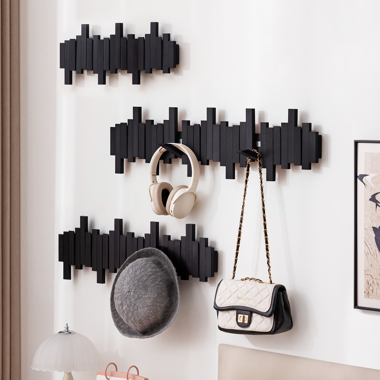 钢琴键挂衣架墙上壁挂衣钩卧室