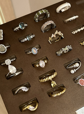 森系满钻轻奢ins风秋季百搭锆石戒指女不掉色小众高级感轻奢手饰