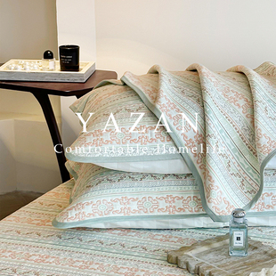 雅赞企业店【国风凉席】A类六层纯棉纱布可机洗透气四季床单平整